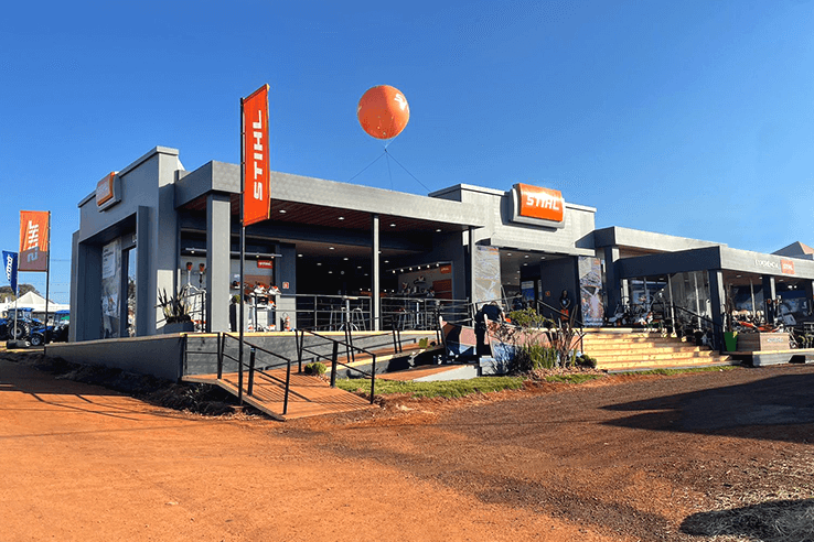 O estande de feiras comerciais da STIHL